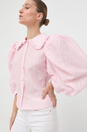 Košile Custommade dámská, růžová barva, regular, s klasickým límcem