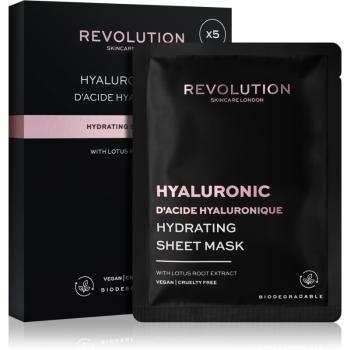 Revolution Skincare Hyaluronic Acid sada plátýnkových masek pro intenzivní hydrataci 5 ks