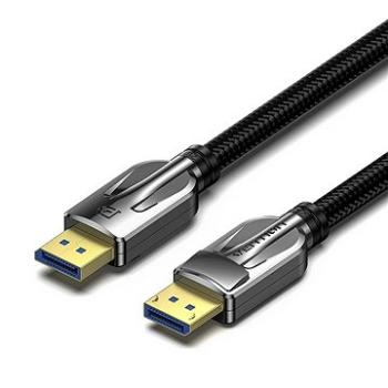 Vention Cotton Braided DP (DisplayPort) 2.0 10K Ultra Cable 2m Black Zinc Alloy Type (HGABH)