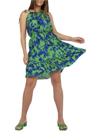 Zeleno-modré vzorované šaty vel. L/XL