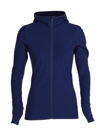 dámská mikina s kapucí, zip ICEBREAKER Wmns Descender LS Zip Hood, Royal Navy velikost: S