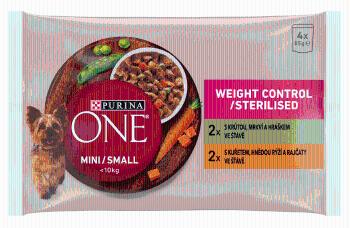 Purina ONE MINI Dog Weight Control Krůta a kuře ve šťávě 48x85 g