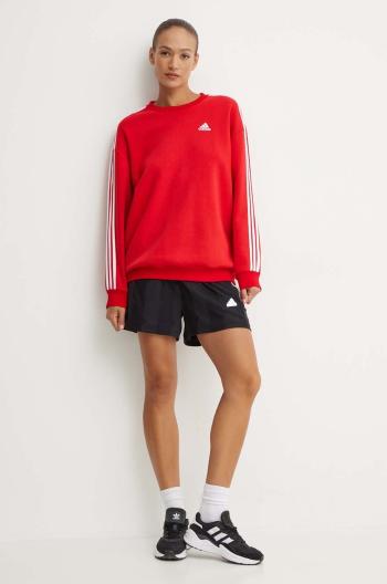 Mikina adidas Essentials dámská, červená barva, s aplikací, IY1734