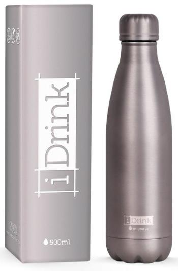 I-Drink Nerezová kovová termoska, vzor metallic grey, 500 ml