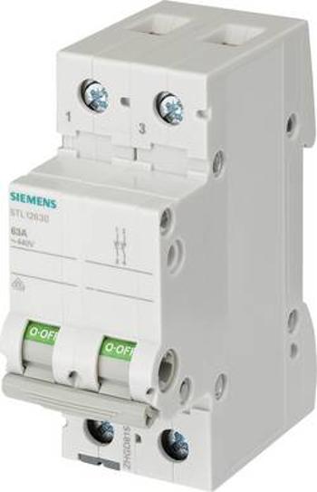 2pólový vypínač šedá 63 A 2 spínací kontakty Siemens 5TL12630, 63 A, 1 ks