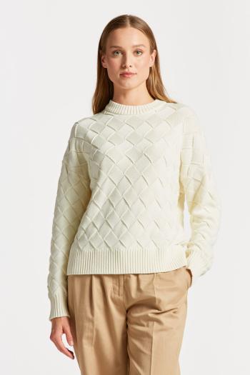 SVETR GANT D2. WEAVE KNIT C-NECK bílá XS