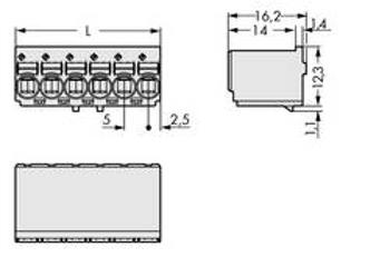 Konektor do DPS WAGO 2092-1128/000-5000, 40.00 mm, pólů 8, rozteč 5 mm, 100 ks