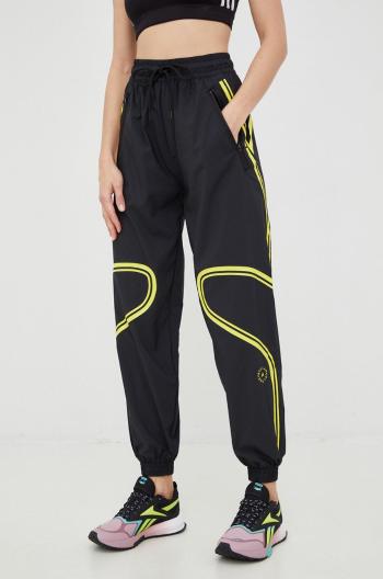 Tréninkové kalhoty adidas by Stella McCartney truepace dámské, černá barva, s potiskem