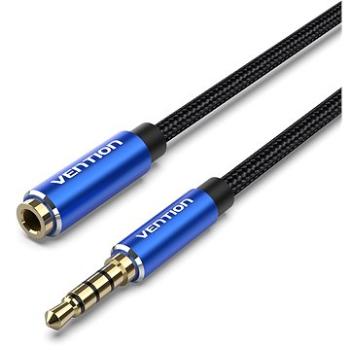 Vention Cotton Braided TRRS 3.5mm Male to 3.5mm Female Audio Extension 2m Blue Aluminum Alloy Type (BHCLH)