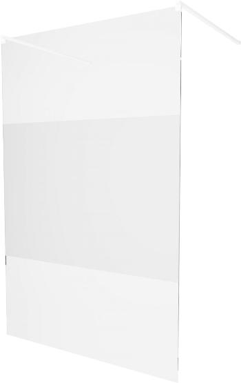MEXEN/S KIOTO samostatně stojící sprchová zástěna 100 x 200 cm, transparent/dekor 8 mm, bílá 800-100-002-20-35
