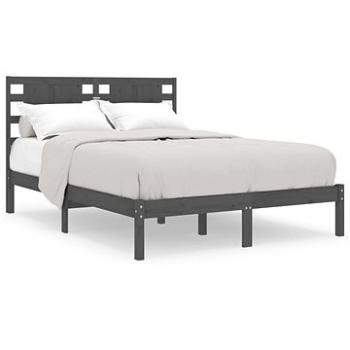 Rám postele šedý masivní dřevo 135 × 190 cm Double, 3104195 (3104195)