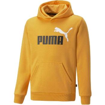 Puma ESS + 2 COL BIG LOGO HOODIE FL B Chlapecká mikina, žlutá, velikost 140
