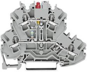Dvojřadá diodová svorka Wago 2002-2211/1000-410, s 1 diodou, pružinová, 5,2 mm, šedá