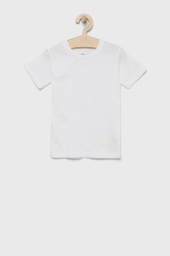 Dětské bavlněné tričko Hype bílá barva, hladký