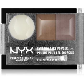 NYX Professional Makeup Eyebrow Cake Powder sada na úpravu obočí odstín 03 Taupe/Ash 2.65 g
