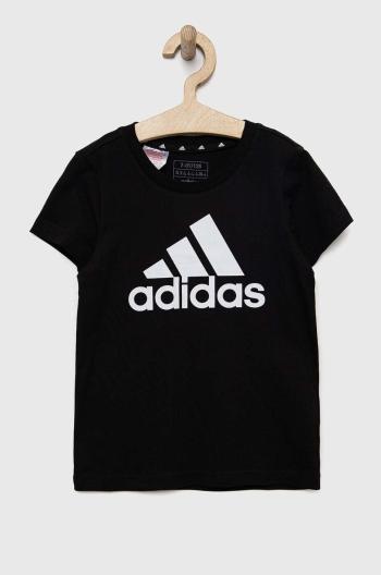 Dětské bavlněné tričko adidas G BL černá barva
