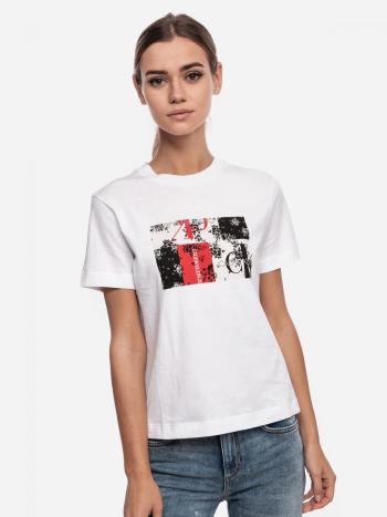 Calvin Klein Calvin Klein dámské bílé tričko s potiskem MIXED PRINT TEE