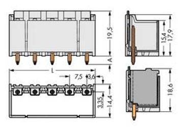 Konektor do DPS WAGO 2092-3404, 29.70 mm, pólů 4, rozteč 7.50 mm, 100 ks