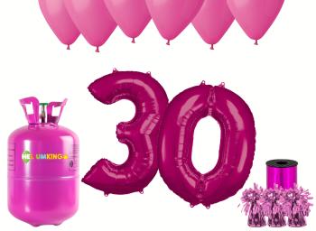 HeliumKing Helium párty set na 30. narozeniny s růžovými balónky