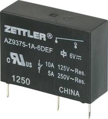 Miniaturní výkonové relé 10 A Zettler Electronics AZ9375-1A-9DEF, 10 A , 30 V/DC/277 V/AC