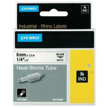 Dymo Rhino 18051, S0718260, 6mm x 1,5m černý tisk / bílý podklad, originální páska