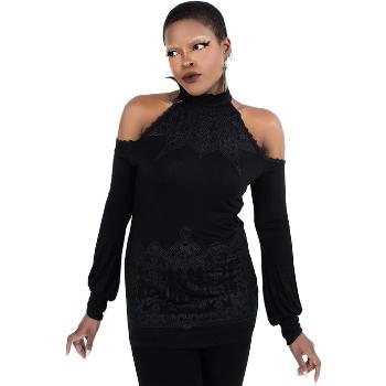 tričko KILLSTAR Cecila Cold Shoulder Top černá XS