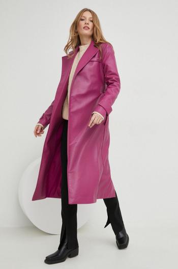Kabát Answear Lab dámský, růžová barva, přechodný, bez zapínání