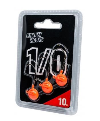 Monkey lures jigová hlavička mnky hook orange yellow 3 ks 2/0 - 10 g