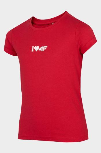 Dětské bavlněné tričko 4F červená barva