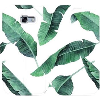 Flipové pouzdro na mobil Samsung Galaxy A5 2017 - MG06P Zelené listy na bílém pozadí (5903226337507)