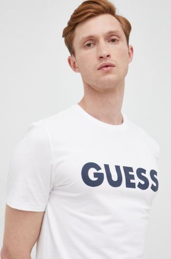 Tričko Guess bílá barva, s potiskem