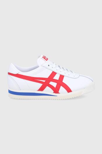 Kožené boty Asics Onitsuka Tiger bílá barva, na plochém podpatku