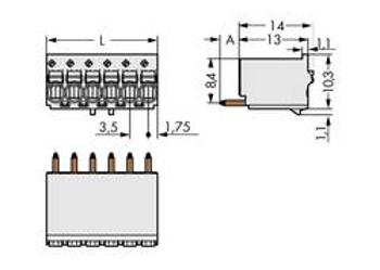 Konektor do DPS WAGO 2091-1155, 33.00 mm, pólů 5, rozteč 3.50 mm, 50 ks