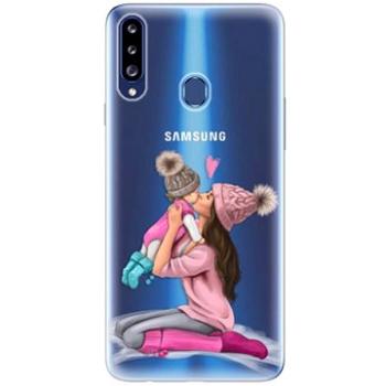 iSaprio Kissing Mom - Brunette and Girl pro Samsung Galaxy A20s (kmbrugirl-TPU3_A20s)