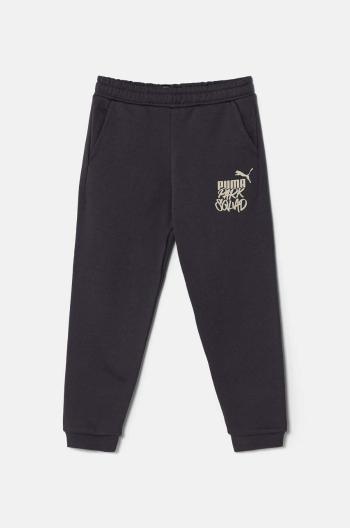 Dětské tepláky Puma ESS+ MID 90s Sweatpants šedá barva, s potiskem, 681878