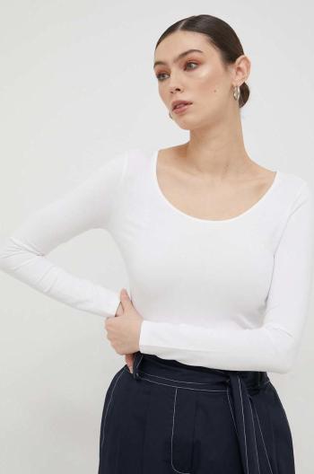 Tričko s dlouhým rukávem Armani Exchange bílá barva