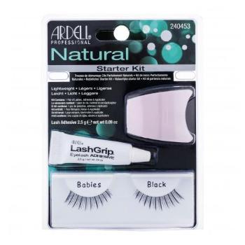 Ardell Natural Babies umělé řasy umělé řasy Natural 1 pár + lepidlo na řasy LashGrip 2,5 g + aplikátor 1 ks pro ženy Black