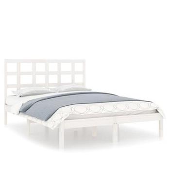 Rám postele bílý masivní dřevo 140 × 190 cm, 3105451 (3105451)