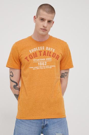 Tričko Tom Tailor oranžová barva, s potiskem