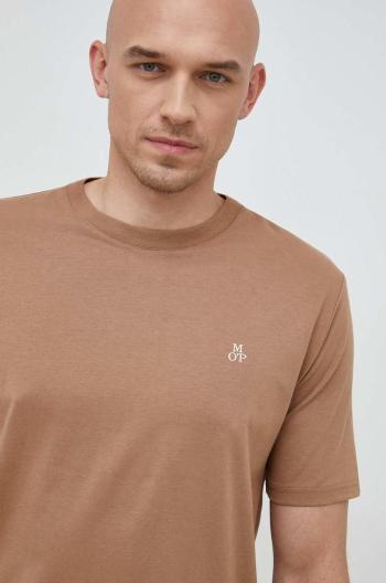 Bavlněné tričko Marc O'Polo hnědá barva