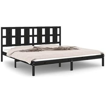 Rám postele černý masivní dřevo 180 × 200 cm Super King, 3105619 (3105619)