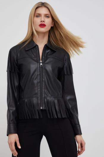 Bunda Karl Lagerfeld dámská, černá barva, přechodná