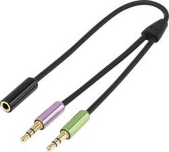 Jack audio Y adaptér SpeaKa Professional SP-7870576, černá