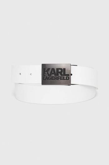 Kožený pásek Karl Lagerfeld pánský, bílá barva