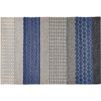 Koberec vlněný 140 x 200 cm pruhovaný vzor modrý / šedý AKKAYA, 317251 (beliani_317251)