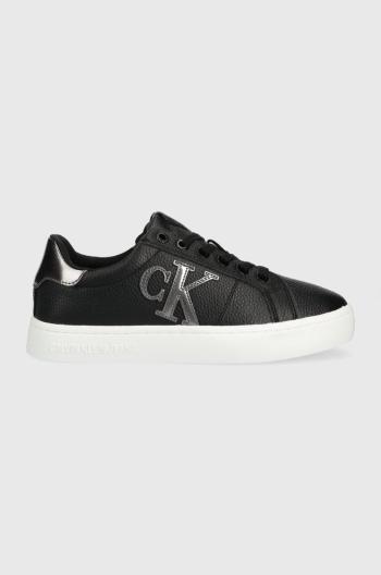 Kožené sneakers boty Calvin Klein Jeans Classic Cupsole Laceup Low černá barva