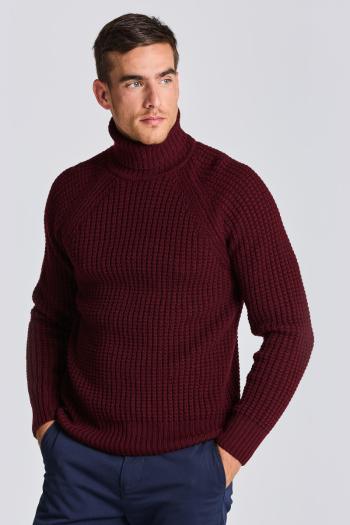 ROLÁK GANT D2. TEXTURED ROLL NECK červená L