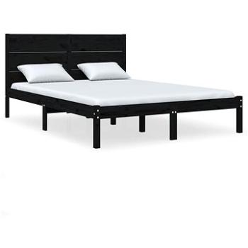 Rám postele černý masivní dřevo 135 × 190 cm Double, 3104132 (3104132)