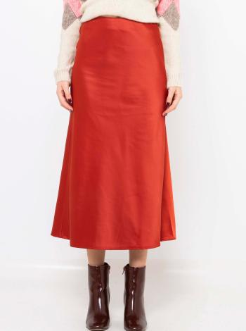 Červená midi sukně CAMAIEU