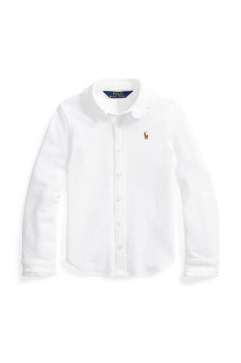 Dětská bavlněná košile Polo Ralph Lauren bílá barva, 312901132002